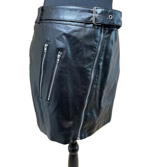 Windsor Dresses & Skirts - NWT Windsor Faux Black Leather Mini Skirt Zippers Goth Biker Chic Dark Women S